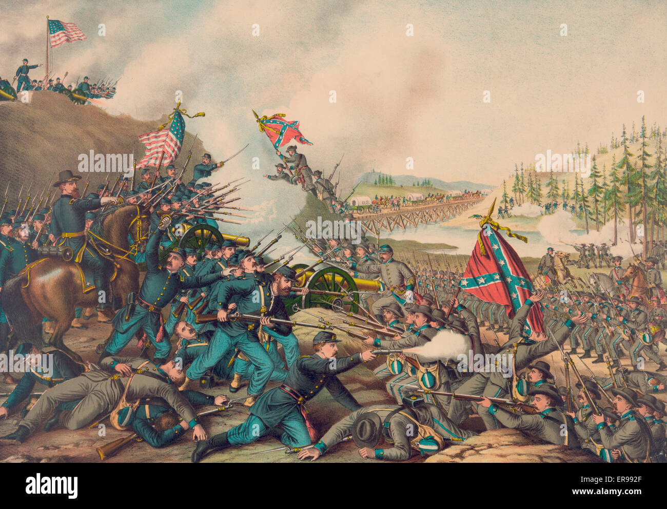 Die Schlacht von Franklin, der amerikanische Bürgerkrieg Stockfoto