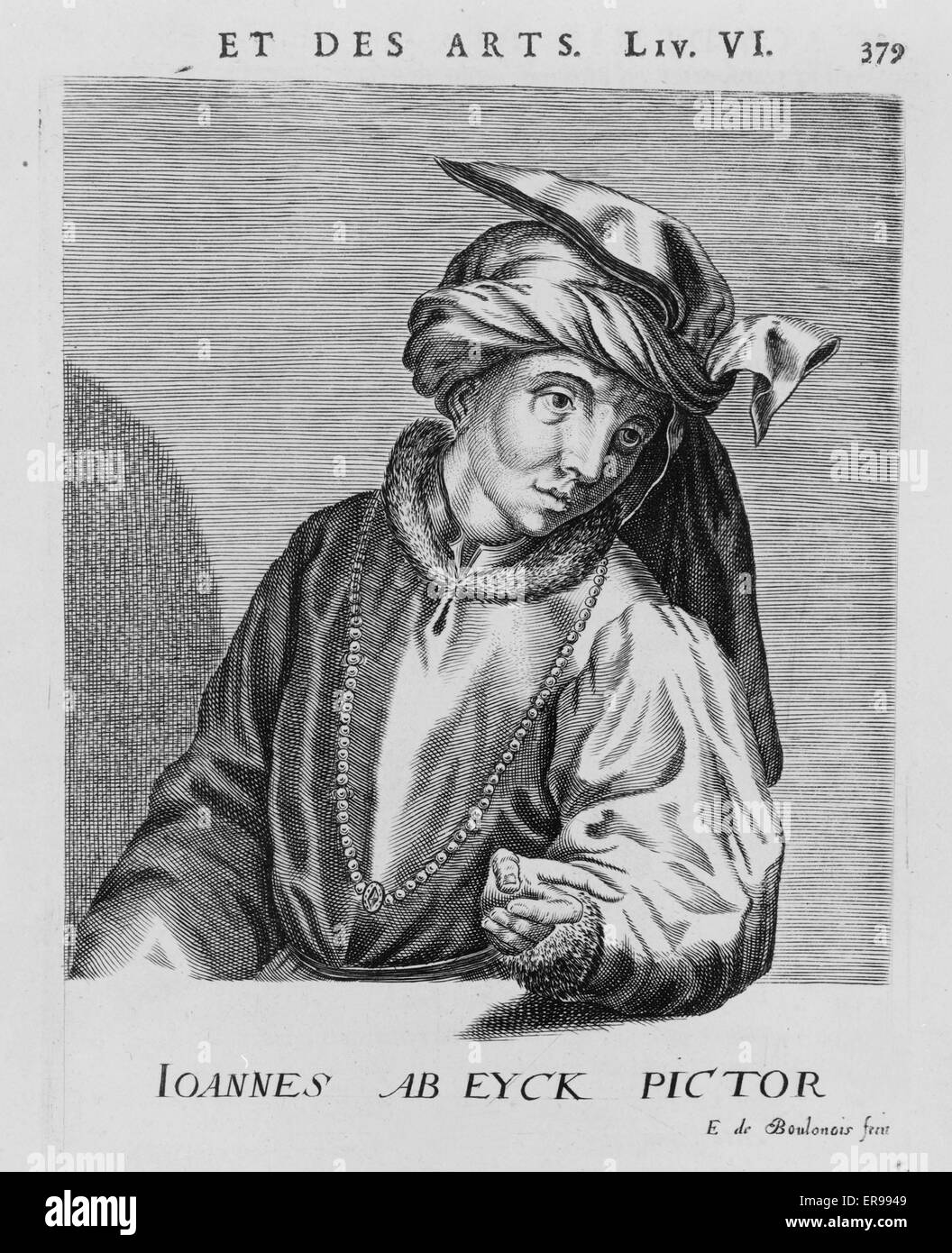 Ioannes Ab Eyck Pictor. Jan Van Eyck, Brustbild, nach rechts. Datum zwischen 1682 und 1695. Stockfoto