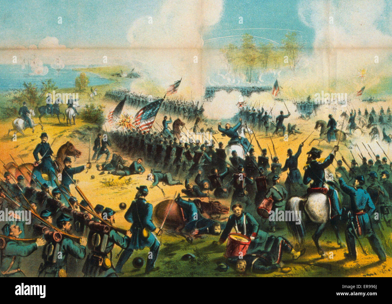 Die Schlacht von Shiloh oder Pittsburg Landing, 6.. Und 7.. April, Stockfoto