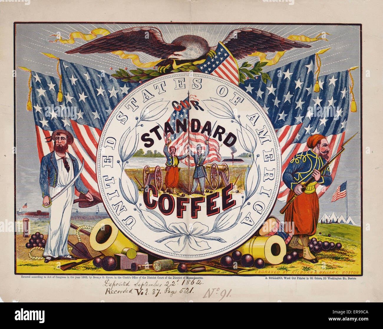 Vereinigte Staaten von Amerika, unsere standard Kaffee Stockfoto