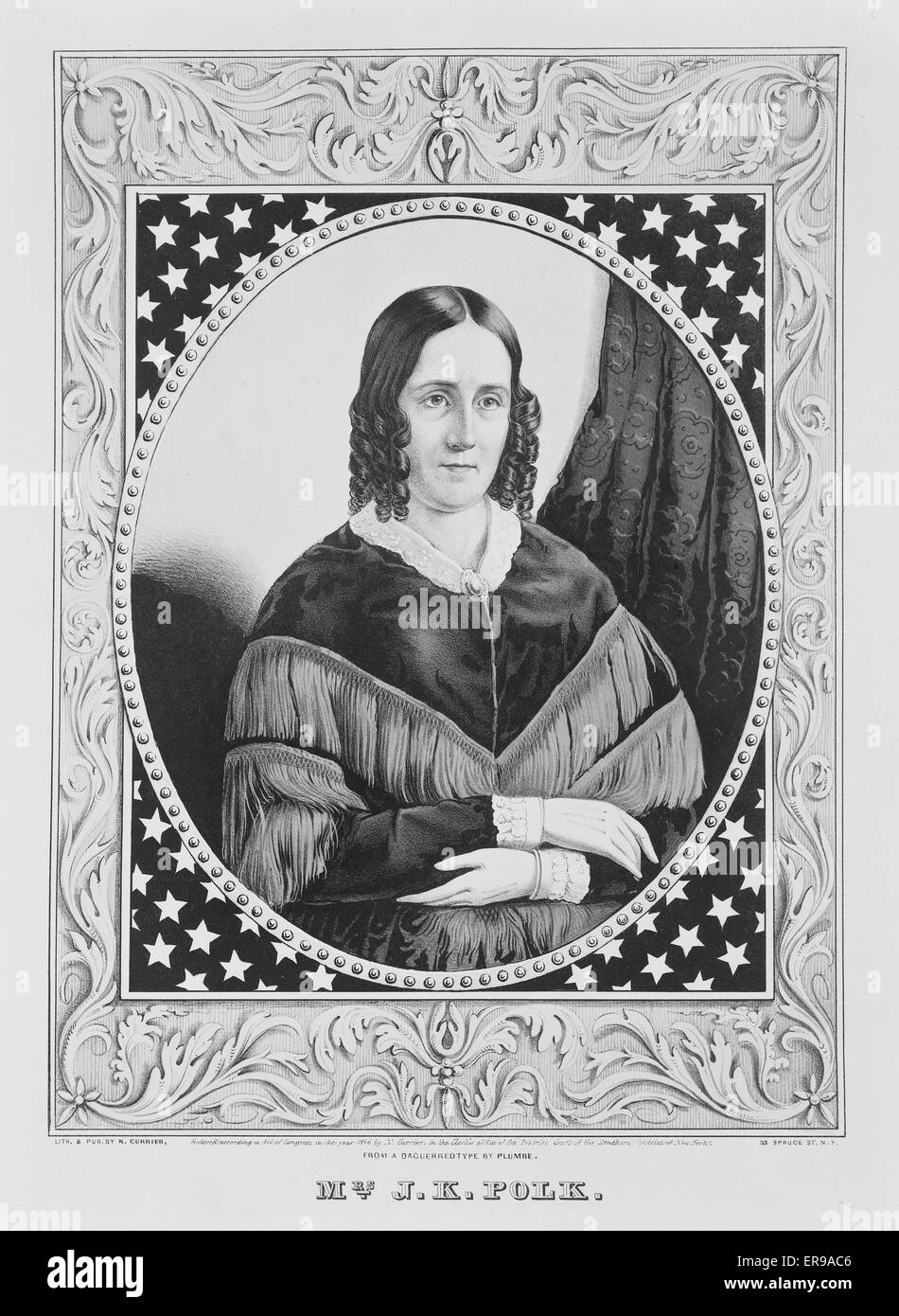 Mrs. Polk, die Frau des amerikanischen Präsidenten Stockfoto