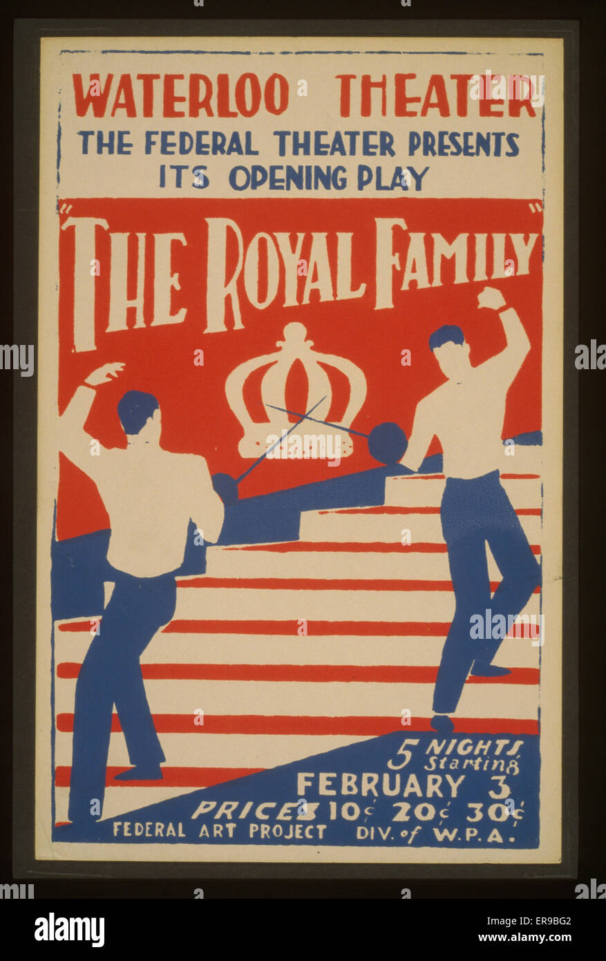 Das Federal Theater präsentiert sein Eröffnungsspiel die königliche Familie Stockfoto