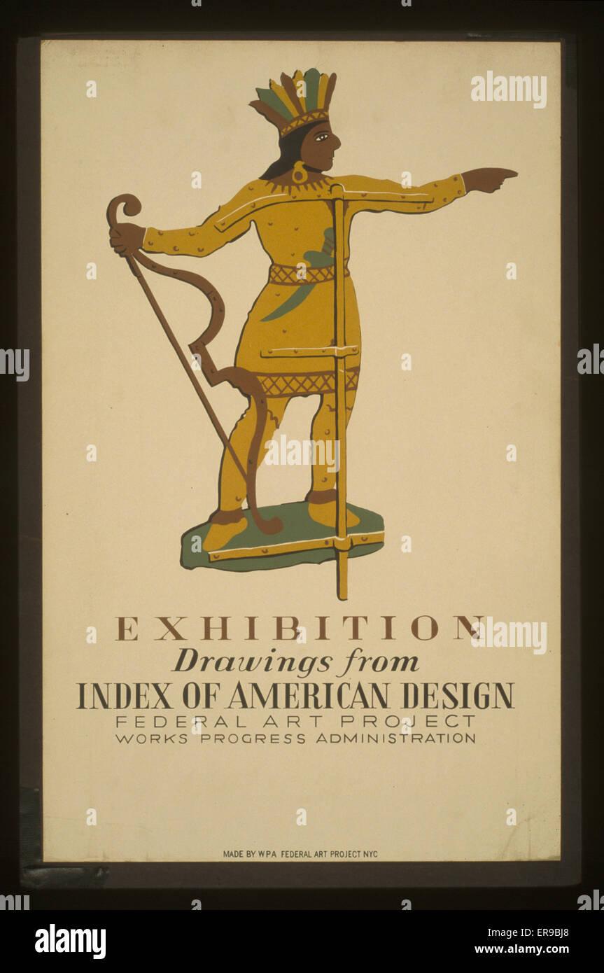 Ausstellung - Zeichnungen aus dem Index of American Design Federal Stockfoto