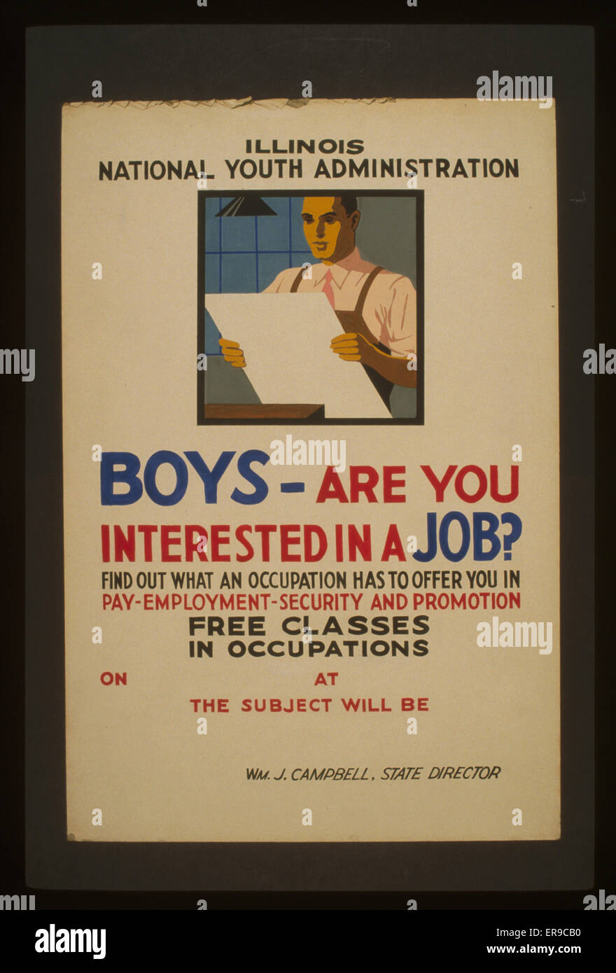 Jungs, interessiert euch ein Job? Finden Sie heraus, was ein Beruf ist Stockfoto