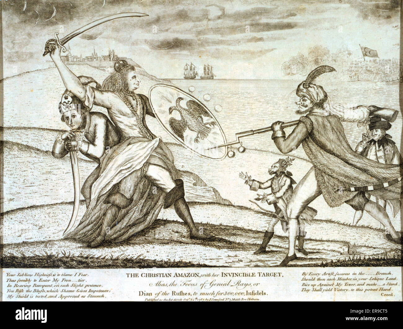 Der christliche amazonas mit ihrem unbesiegbaren Ziel, Alias, der Stockfoto