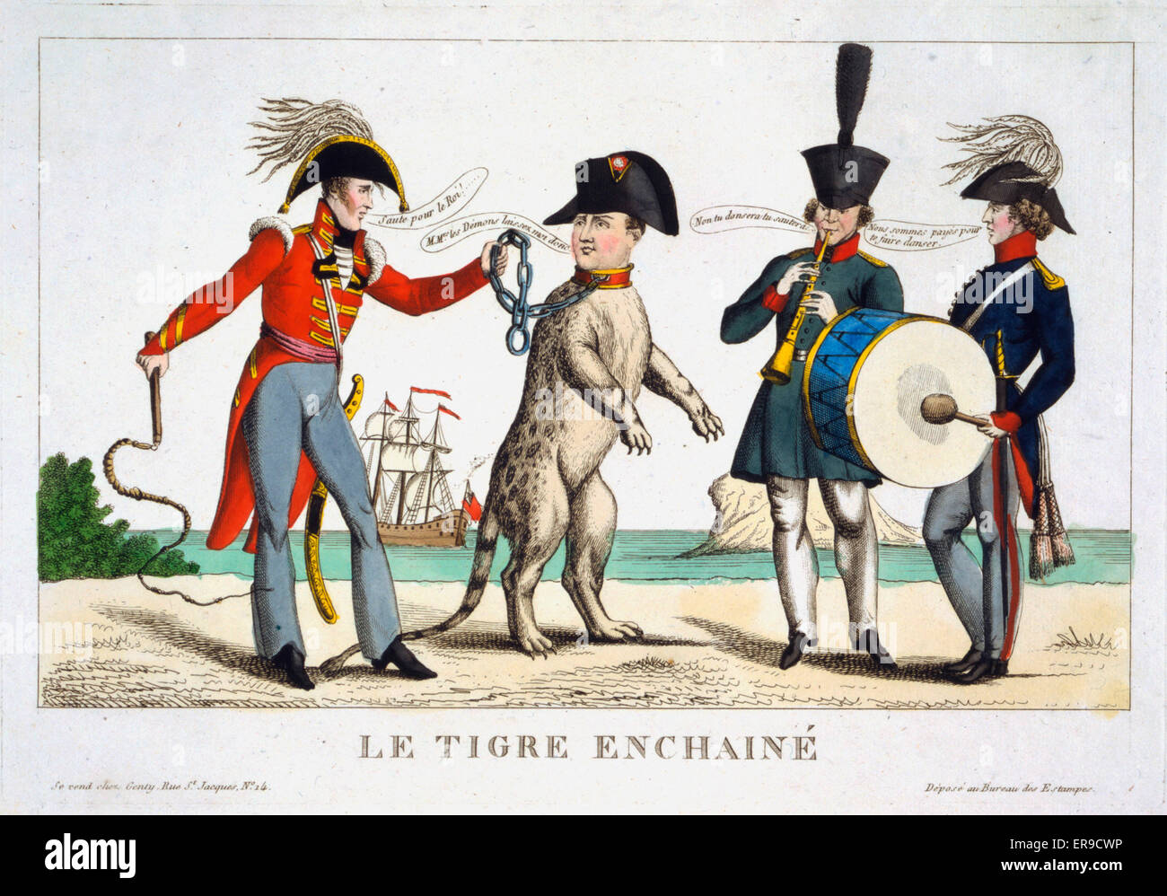 Le tigre enchaine Stockfoto