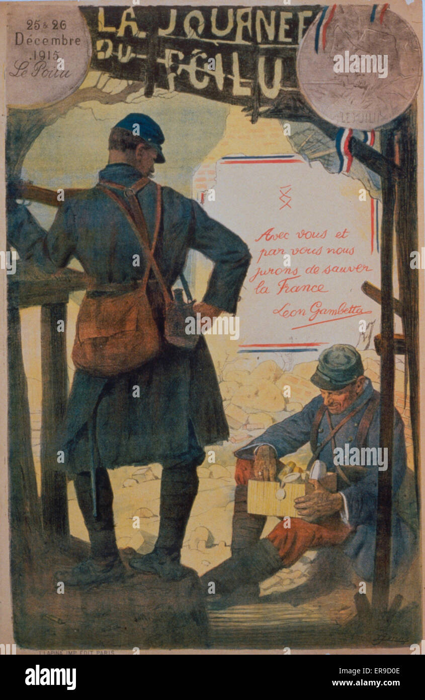 La Journee du Poilu. 25-26 Deembre 1915. Avec vous et par Stockfoto