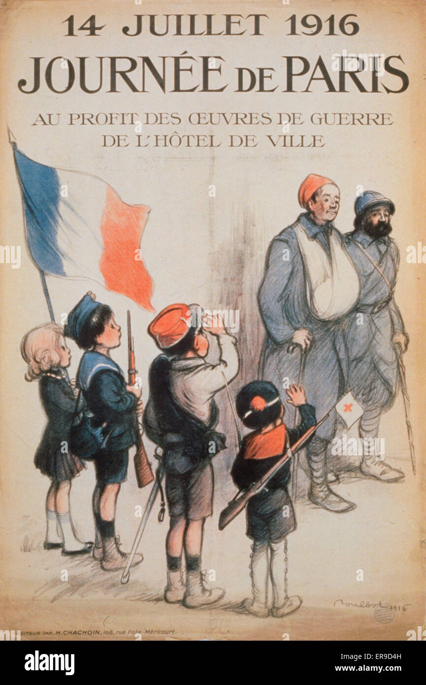 Journee de Paris. 14. Juillet 1916. Profit des oeuvres de Stockfoto