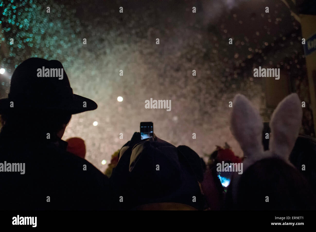 Guy unter Bild des Karnevals in Luzern, Schweiz [2015] Stockfoto