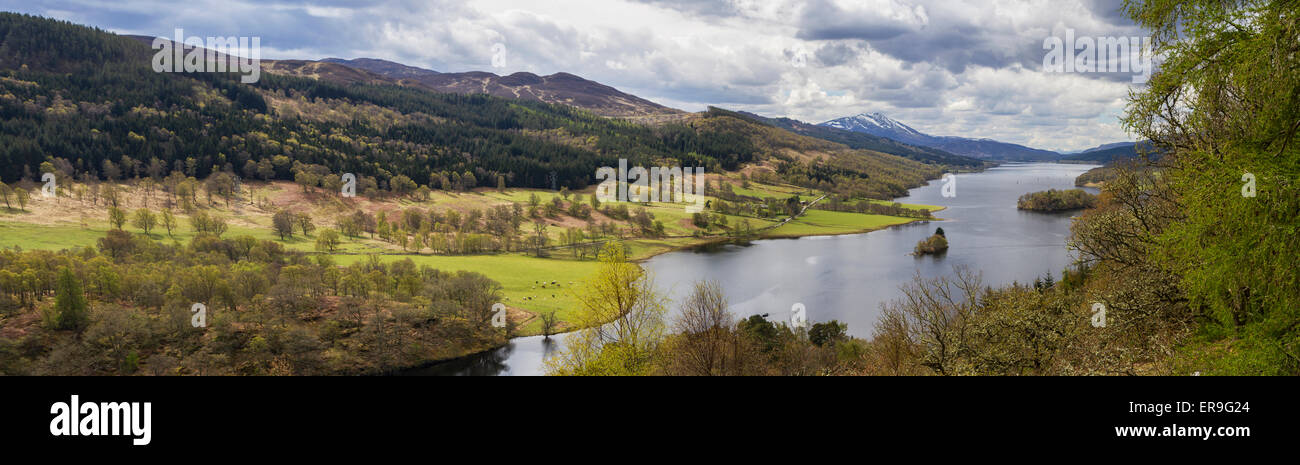 Loch Tummel aus der Königin Ansicht, Pitlochry, Perth & Kinross, Schottland, Großbritannien Stockfoto