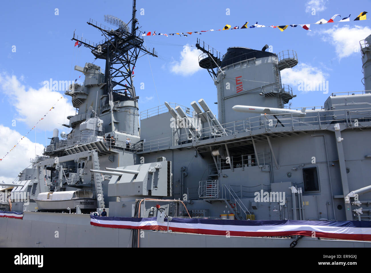 USS Missouri (BB-63), Schlachtschiff Missouri Memorial, Honolulu, Hawaii Stockfoto