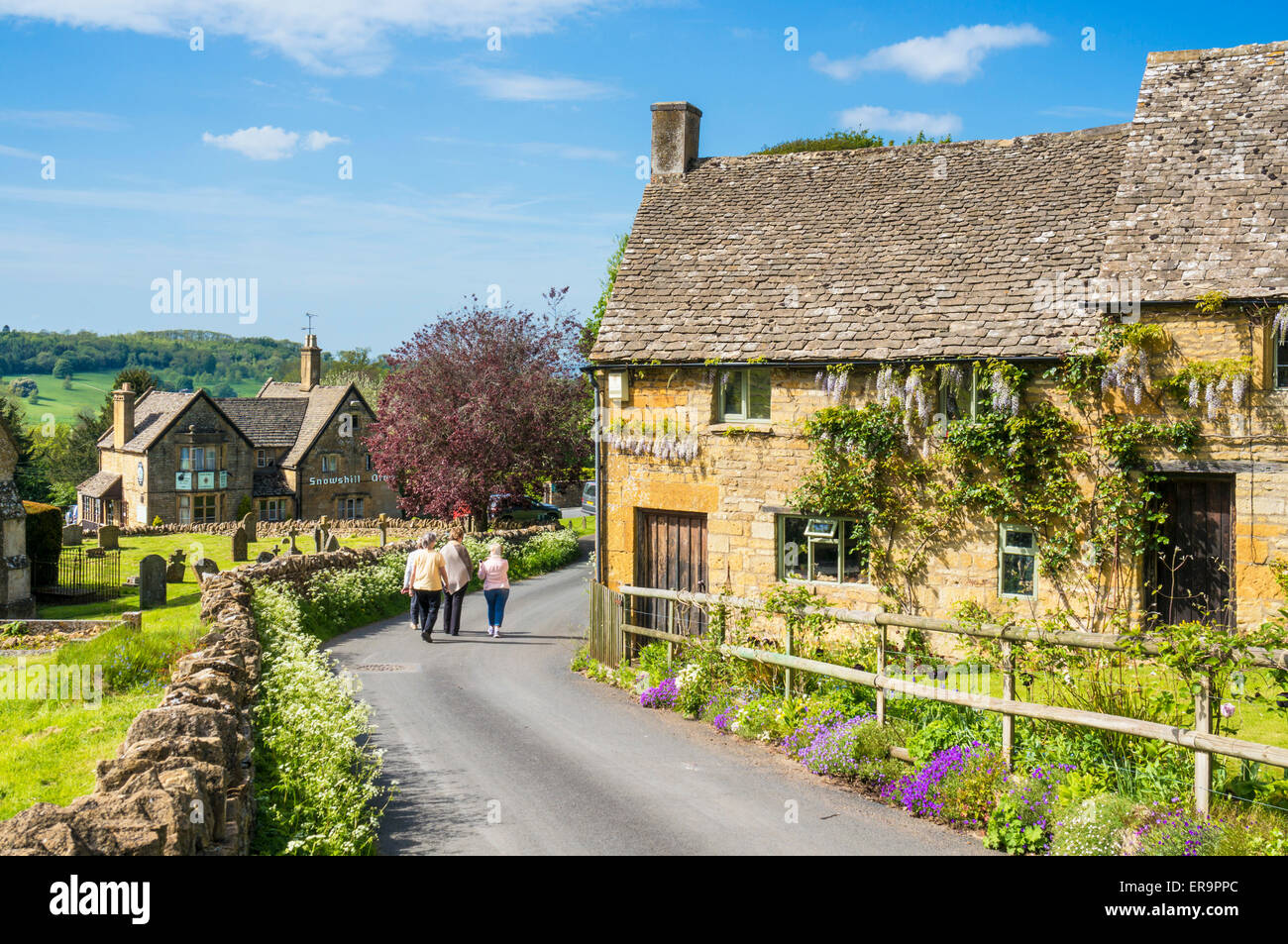 Cotswolds Village Snowshill Village snowshill gloucestershire Snowshill Cotswolds Gloucestershire England GB Europa Stockfoto