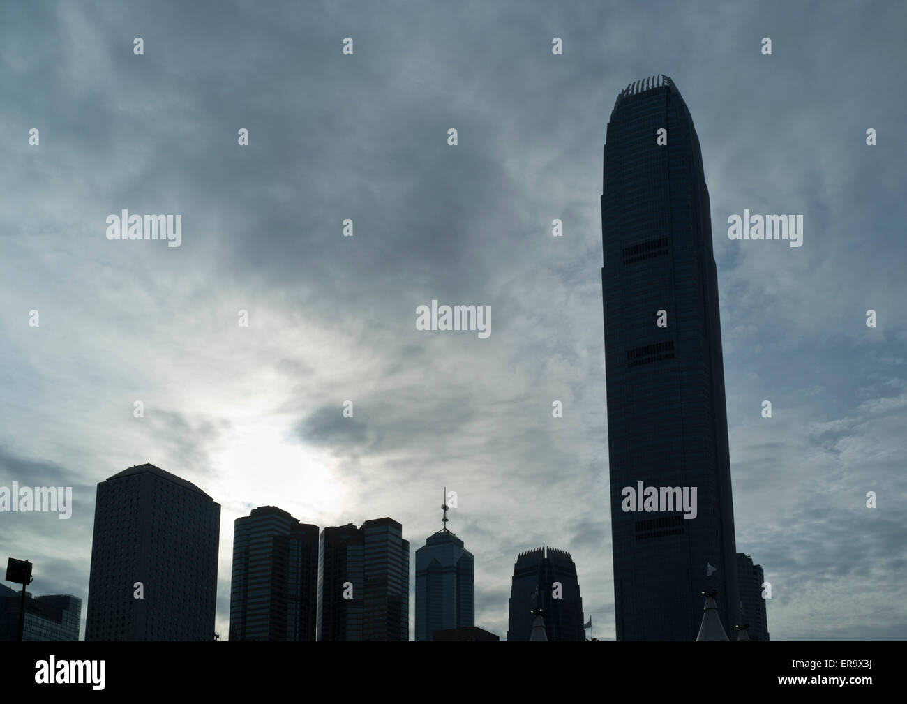 dh-CENTRAL HONG KONG Hong Kong-Hochhaus-silhouette Stockfoto