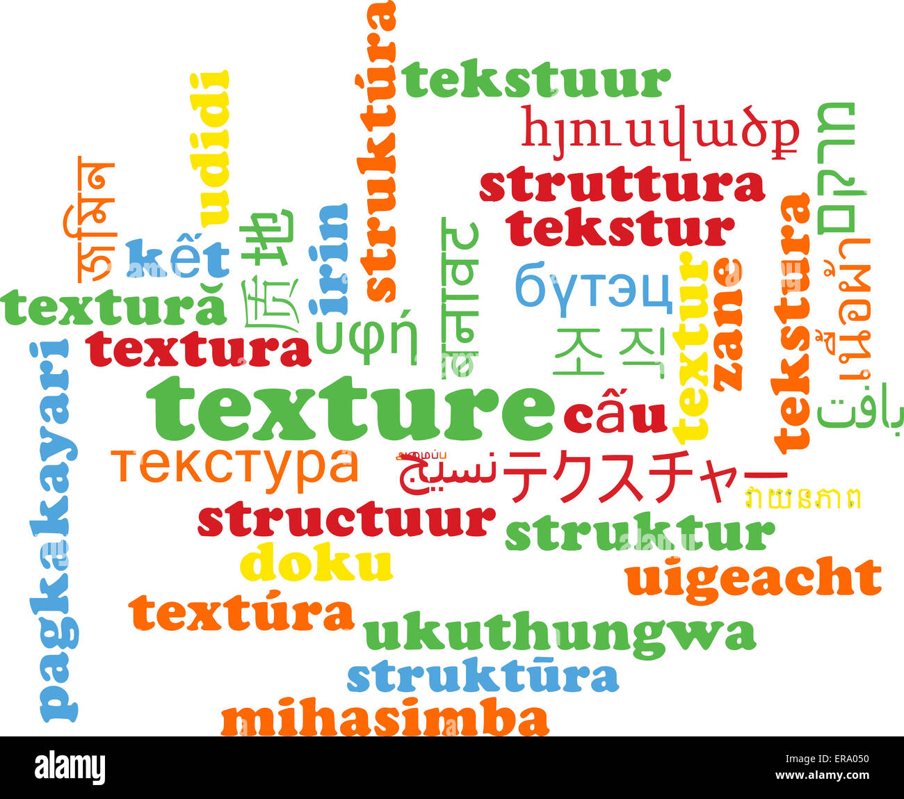 Hintergrund-Konzept Wordcloud mehrsprachige internationale Sprache Außenillustration Textur Stockfoto