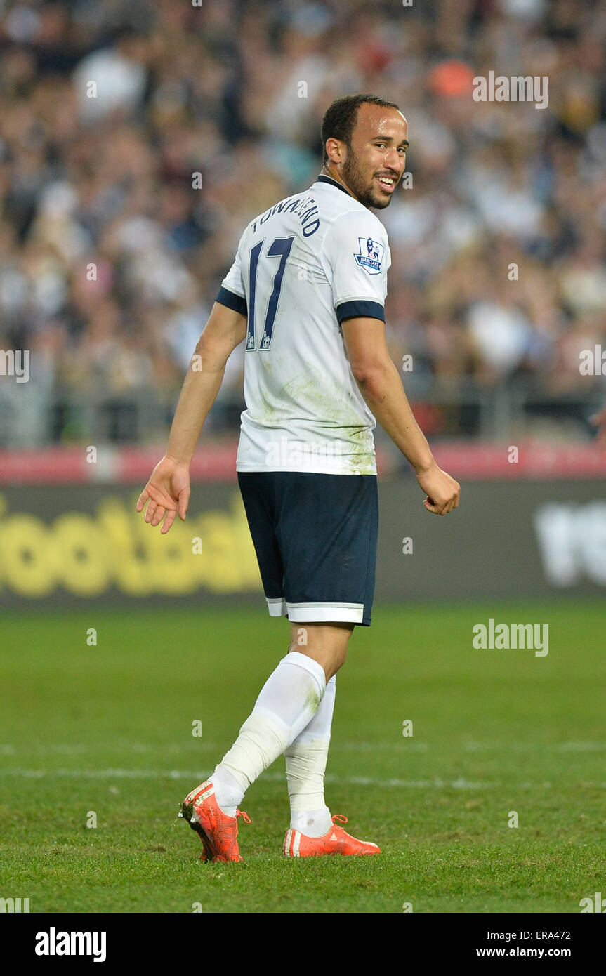 Sydney, Australien. 30. Mai 2015. Tottenham Hotspurs Nachsaison Tour Fußball freundlich. Sydney FC gegen Tottenham Hotspur FC. Andros Townsend sieht glücklich mit seiner Form. Spurs gewann das Spiel mit 1: 0. Bildnachweis: Aktion Plus Sport/Alamy Live-Nachrichten Stockfoto