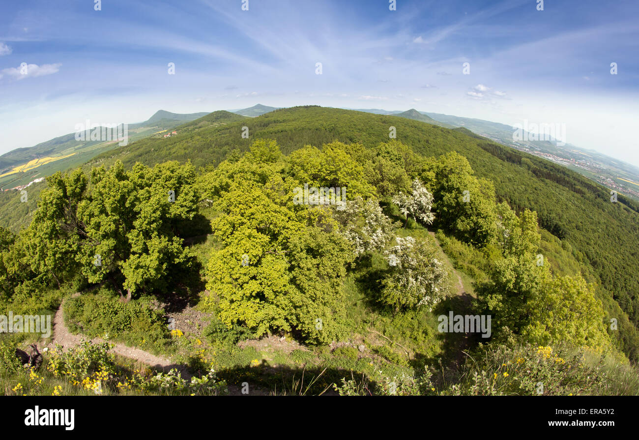 Landschaft-Schutzgebiet tschechischen Mittelgebirges Stockfoto