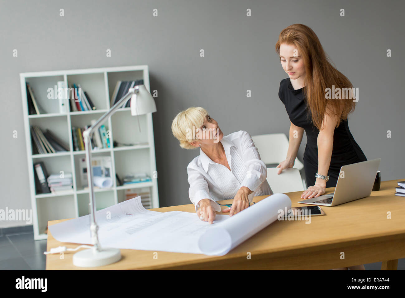 Frauen arbeiten im Büro Stockfoto