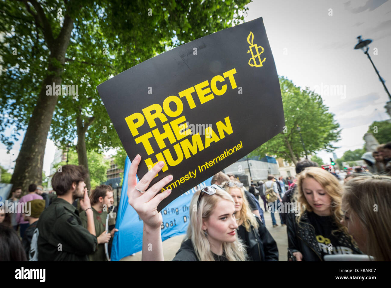 London, UK. 30. Mai 2015. Protest gegen die Aufhebung des Human Rights Act durch Regierung Credit: Guy Corbishley/Alamy Live-Nachrichten Stockfoto