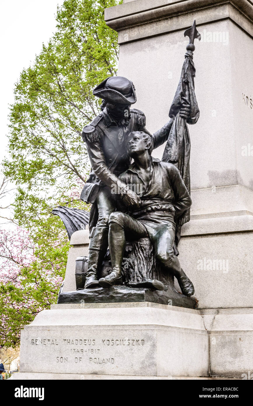 Brigadier General Thaddeus Kosciuszko Memorial, Lafayette Park, Pennsylvania Avenue NW, Washington, DC Stockfoto