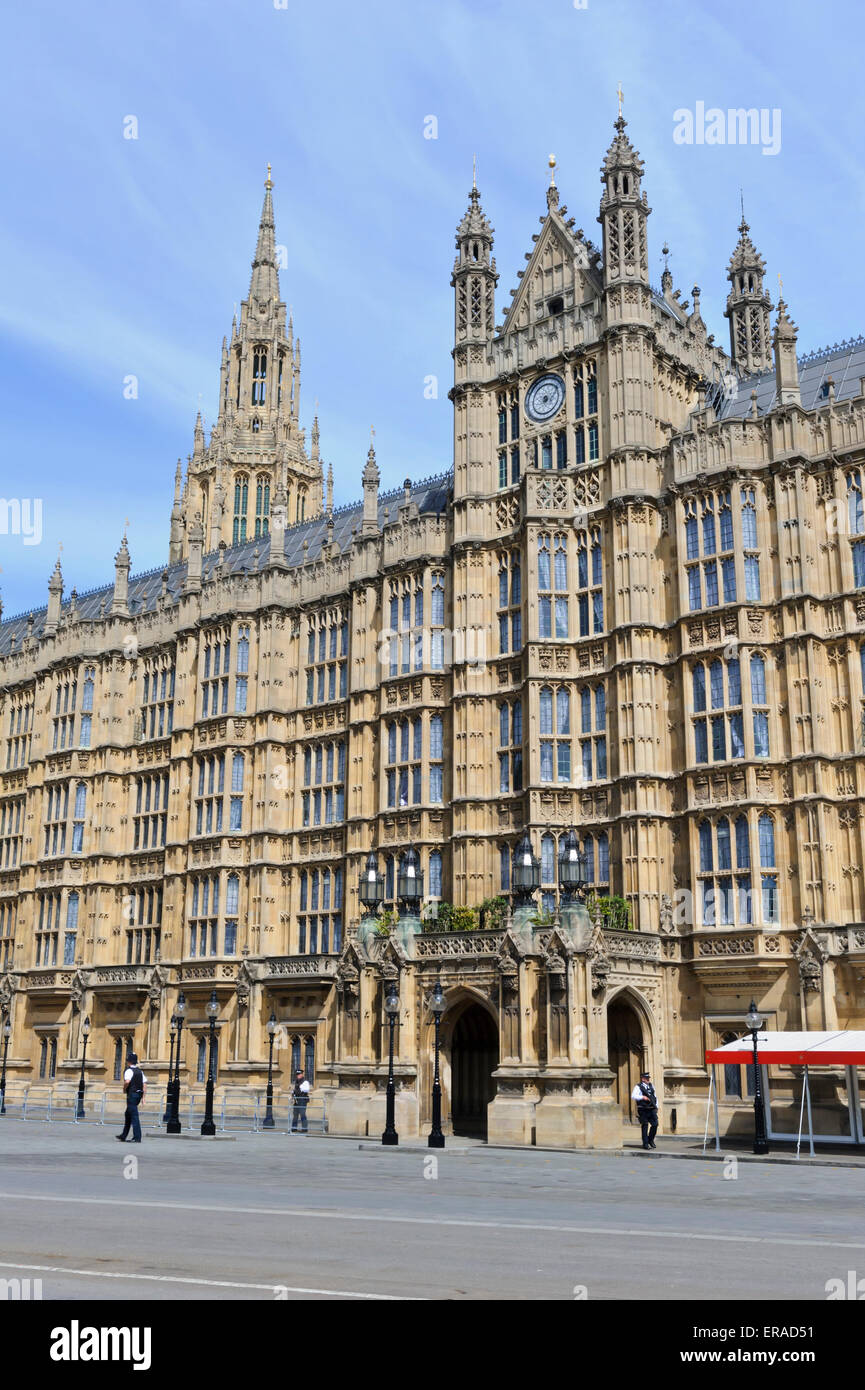 Die gotischen Stil Gebäude des Palastes von Westminster, London, England, Vereinigtes Königreich. Stockfoto