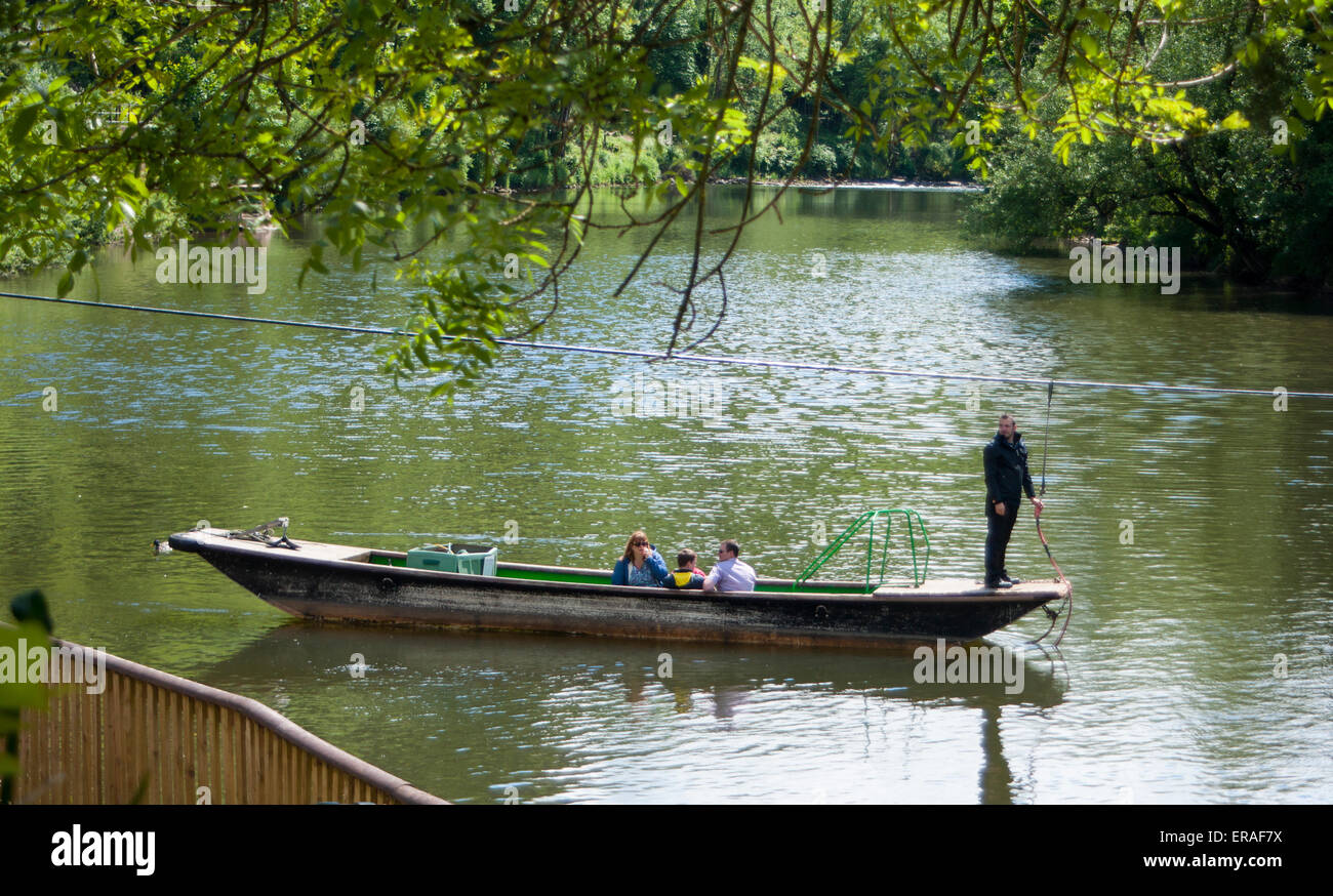 Kette Fähre Flusses Wye am Symond Yat Stockfoto