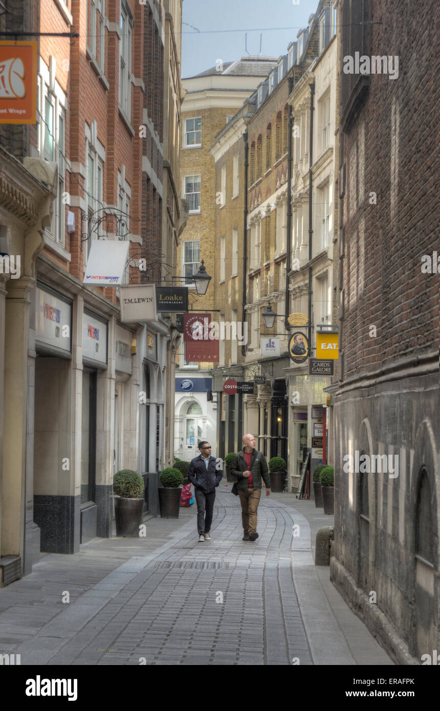alte Straße London-Gasse in der Londoner city Stockfoto