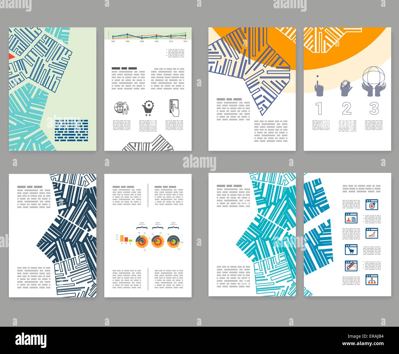Flyer Broschure Broschure Layout Set Editierbare Design Vorlage 2 Fold Broschure Mit Abstrakten Elementen Infografiken Stock Vektorgrafik Alamy