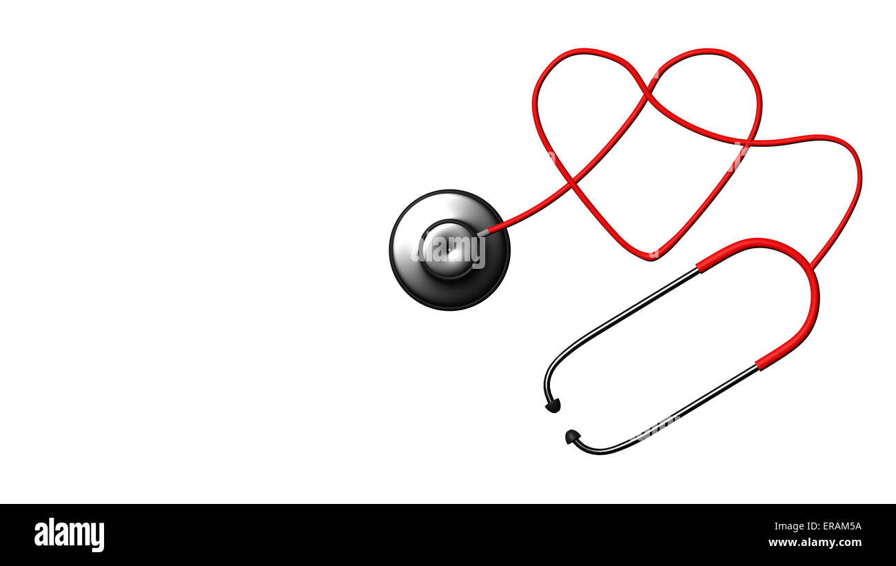 Nahaufnahme des grauen Stethoskop auf weiße Rückseite für Adv oder anderen Zweck Verwendung Stockfoto