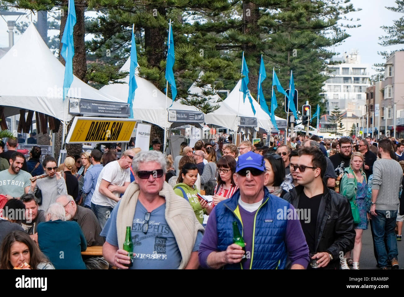 Manly Essen, Wein und Nachhaltigkeit Festival in seinem 29. Jahr auf Manly Beach und Corso, Sydney, New South Wales, Australien Stockfoto