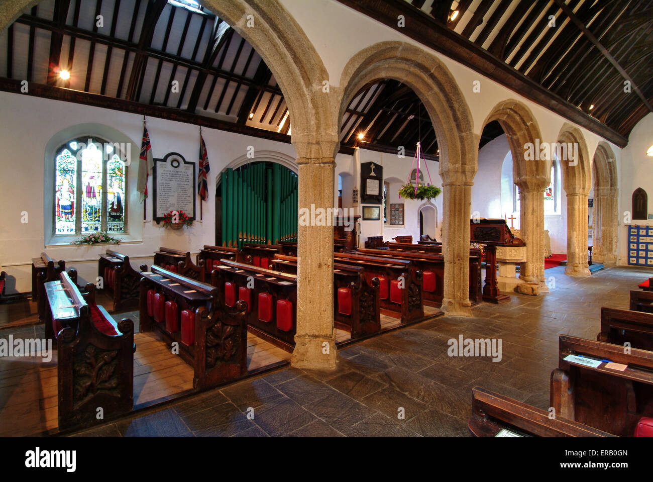 St.Just in Roseland Pfarrkirche St.Just in Roseland, Cornwall, UK Stockfoto