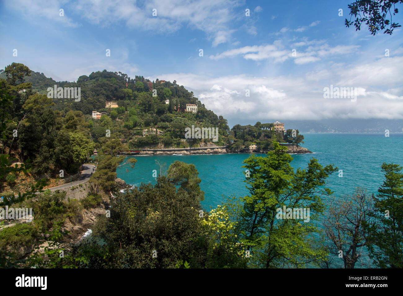 Blick auf Portofino, Italien Stockfoto