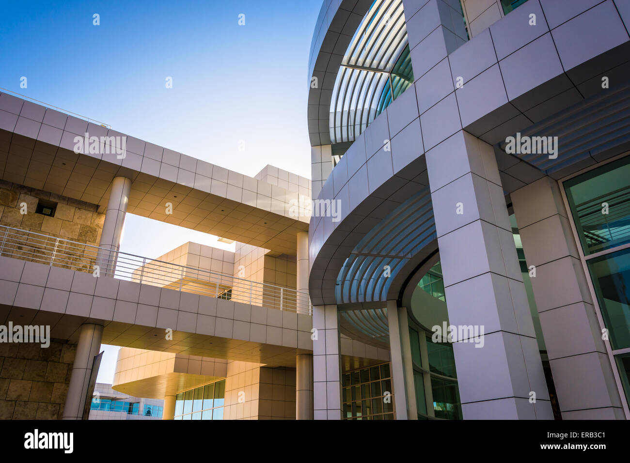 Moderne Architektur im Getty Center in Brentwood, Los Angeles, Kalifornien. Stockfoto