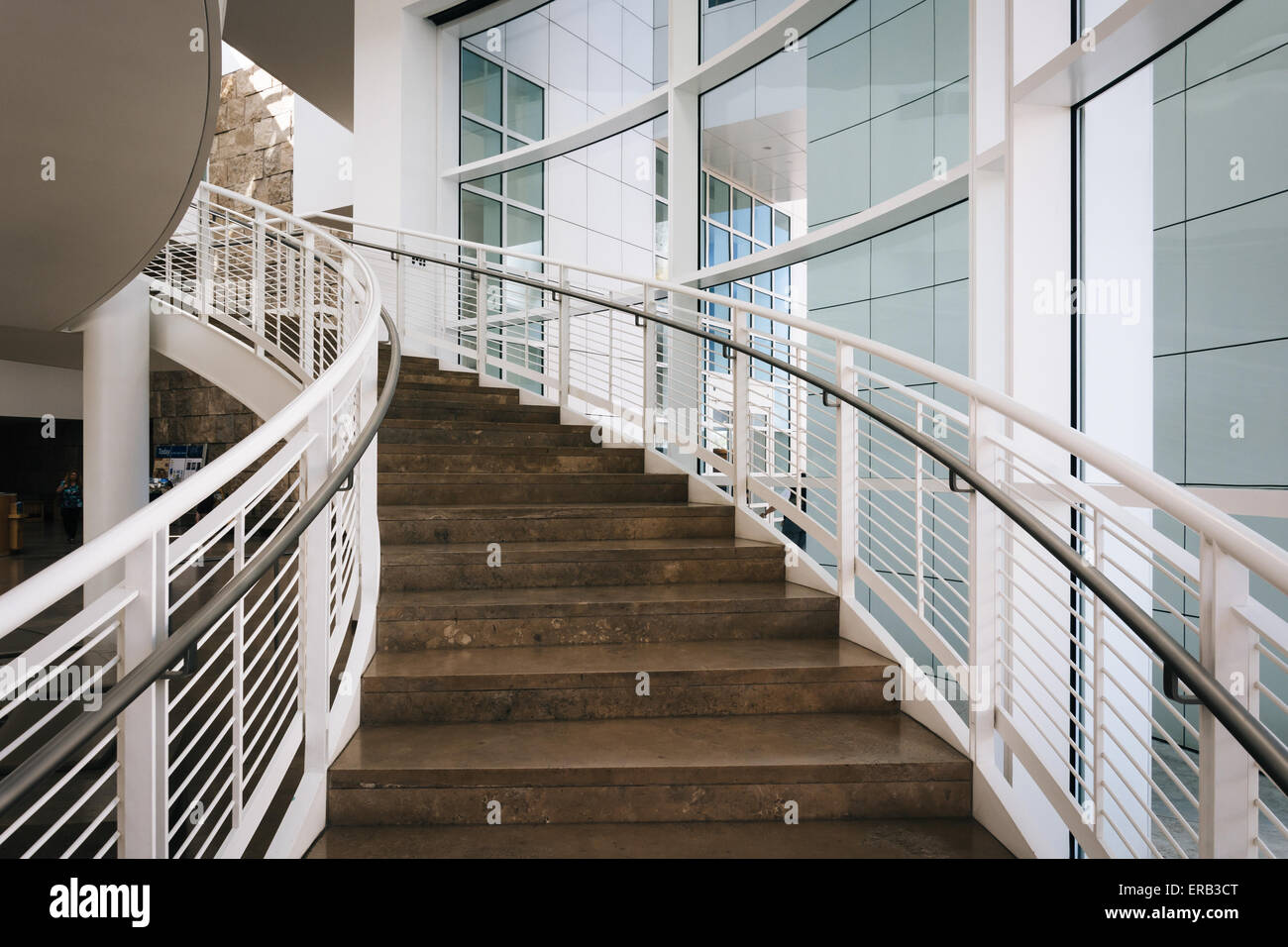 Moderne Treppe in das Getty Center in Brentwood, Los Angeles, Kalifornien. Stockfoto