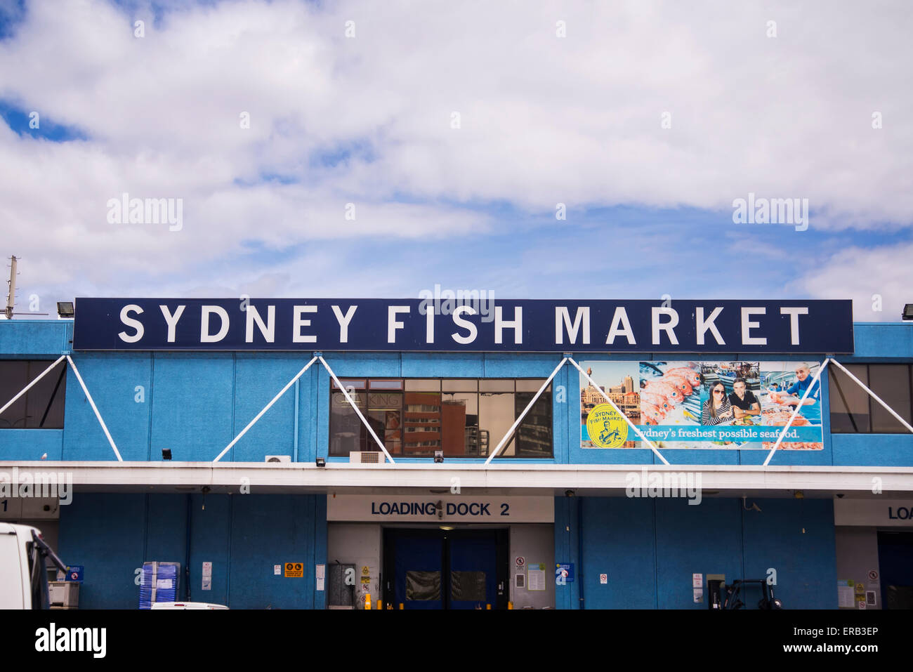 SYDNEY, Australien - 9. April 2015: Blick auf Sydney Fish Market. 52 Tonnen Fisch und Meeresfrüchte sind bei einer Auktion auf diesem Markt verkaufen jeden Stockfoto