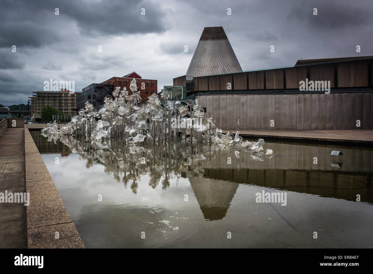 Skulptur im Glasmuseum in Tacoma, Washington. Stockfoto