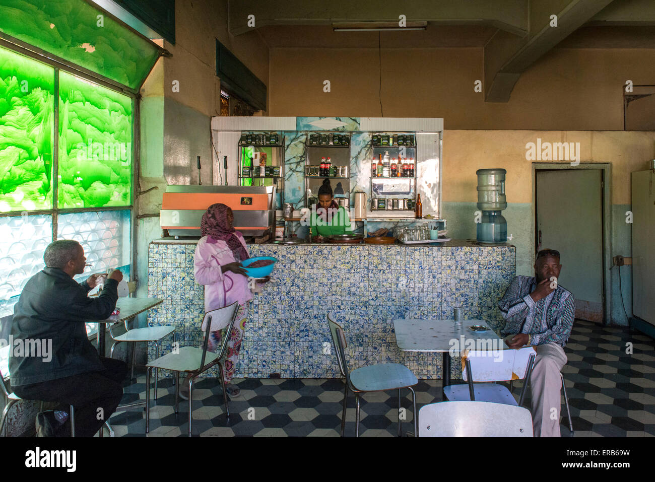 Ein traditionelles Café, Asmara Stockfoto