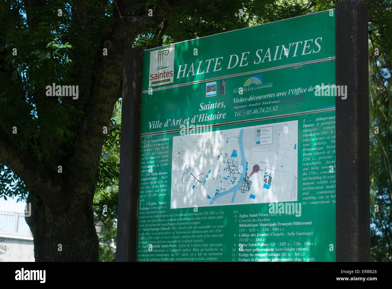 Park in Saintes Frankreich unterzeichnen Stockfoto
