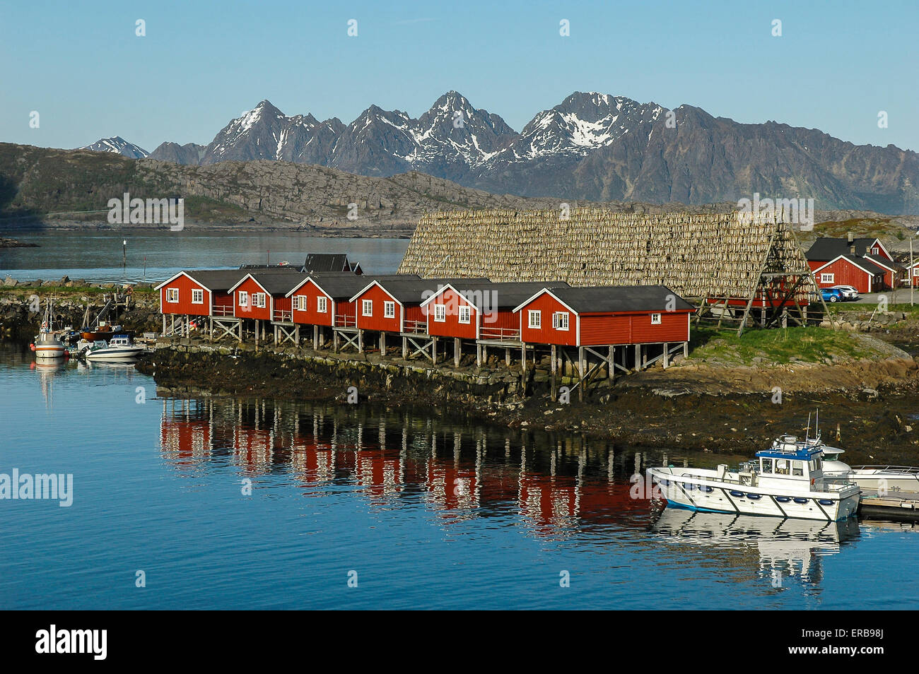 Vermietung Häuser in Svolvaer, Lofoten, Norwegen Stockfoto