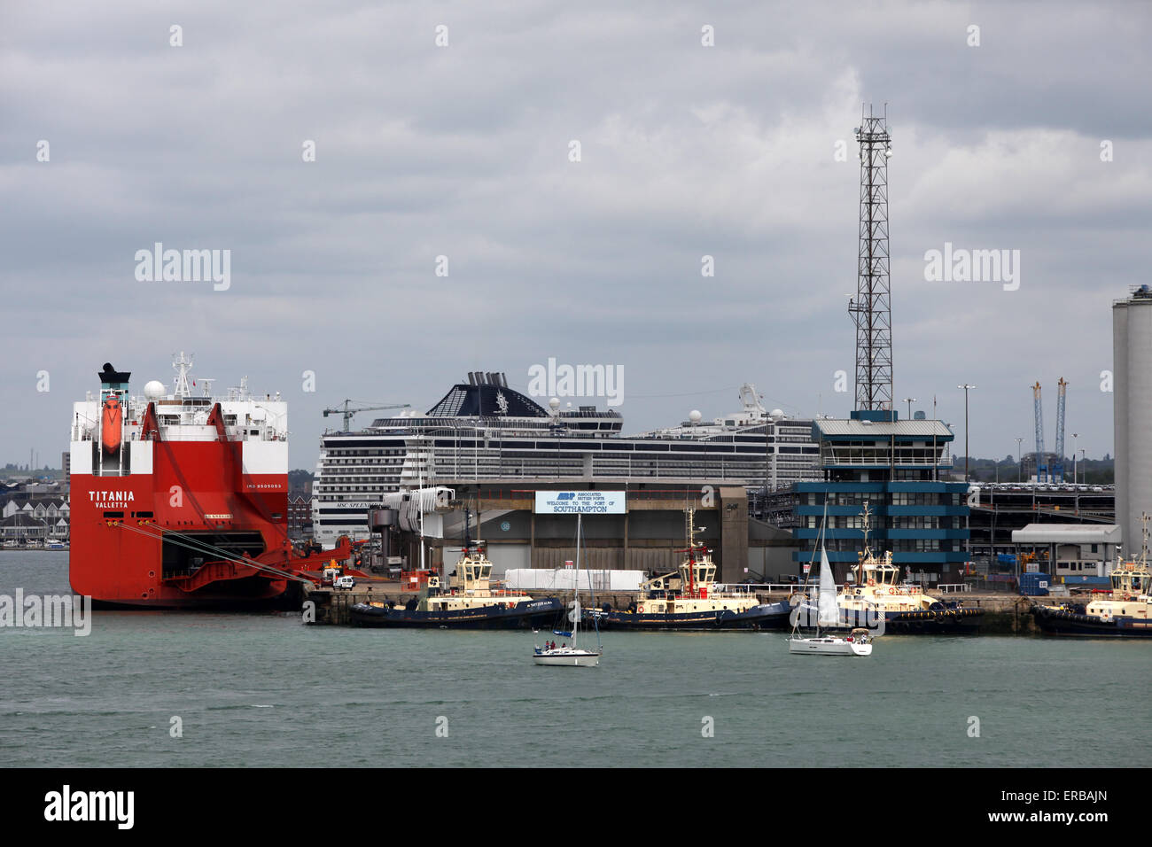 Dock-Kopf in Southampton Port und docks Stockfoto