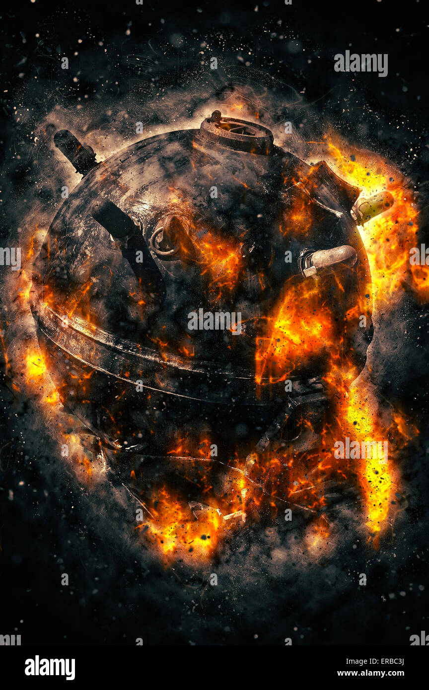 Naval mine, Feuer Abbildung Stockfoto