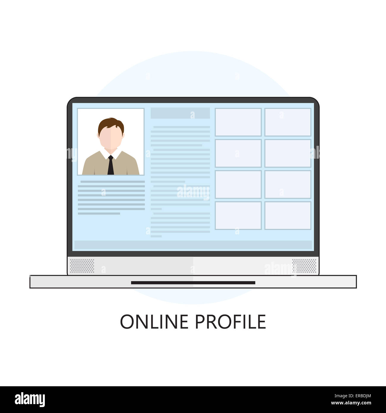 Online-Profil, Rezume, portfolio Stockfoto