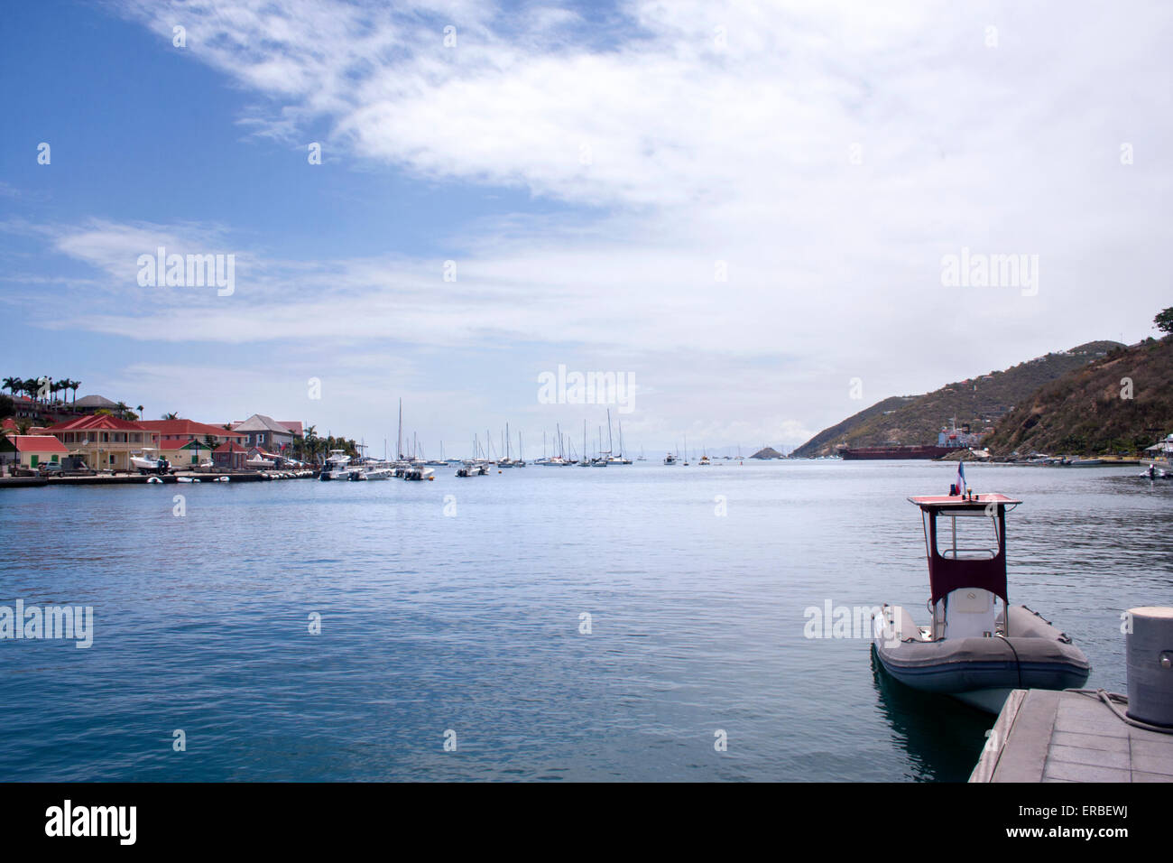 Der Hafen von Gustavia, St. Barts Stockfoto