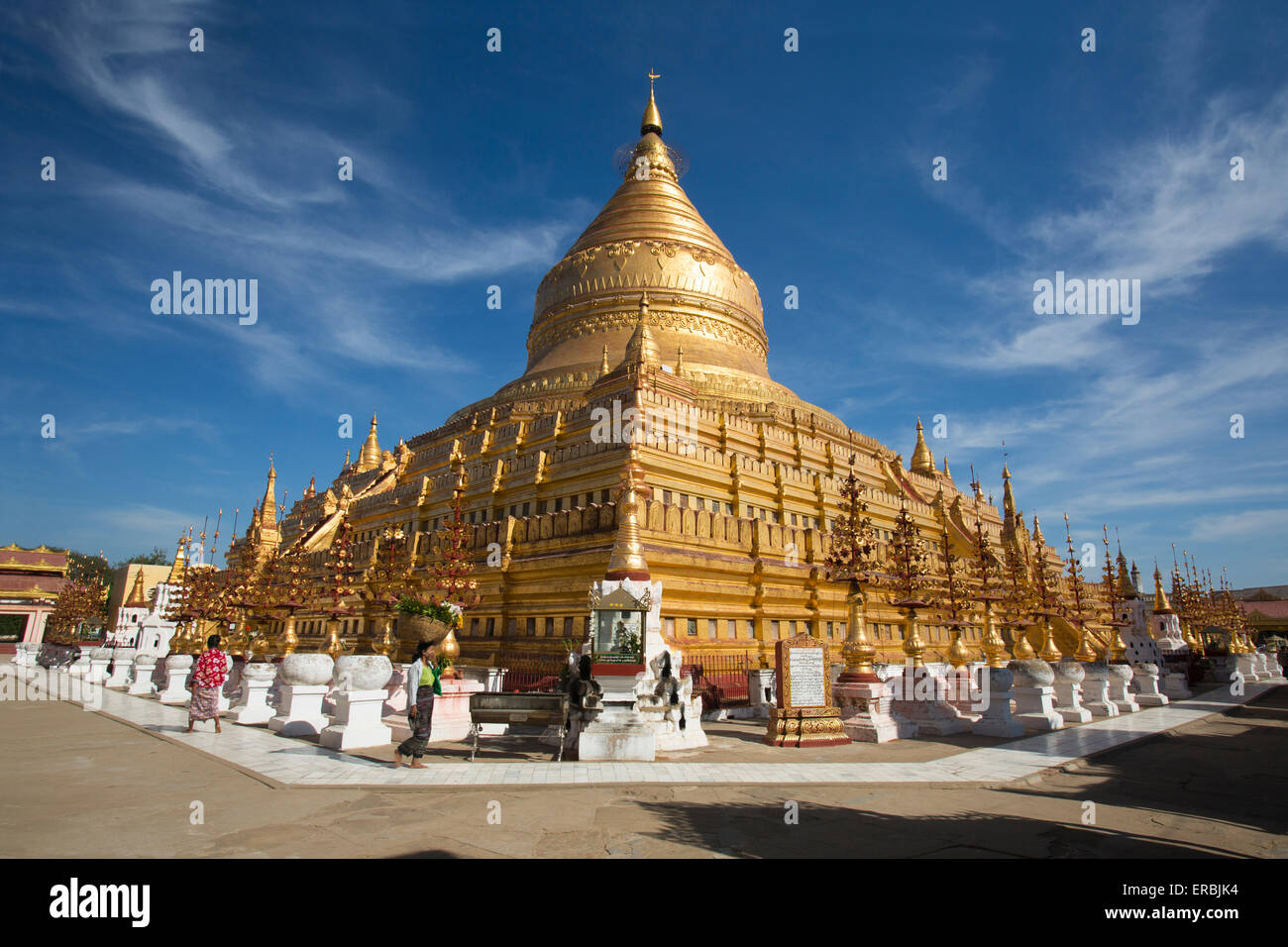Shwezigon Zedi Pagode in Bagan Myanmar Stockfoto