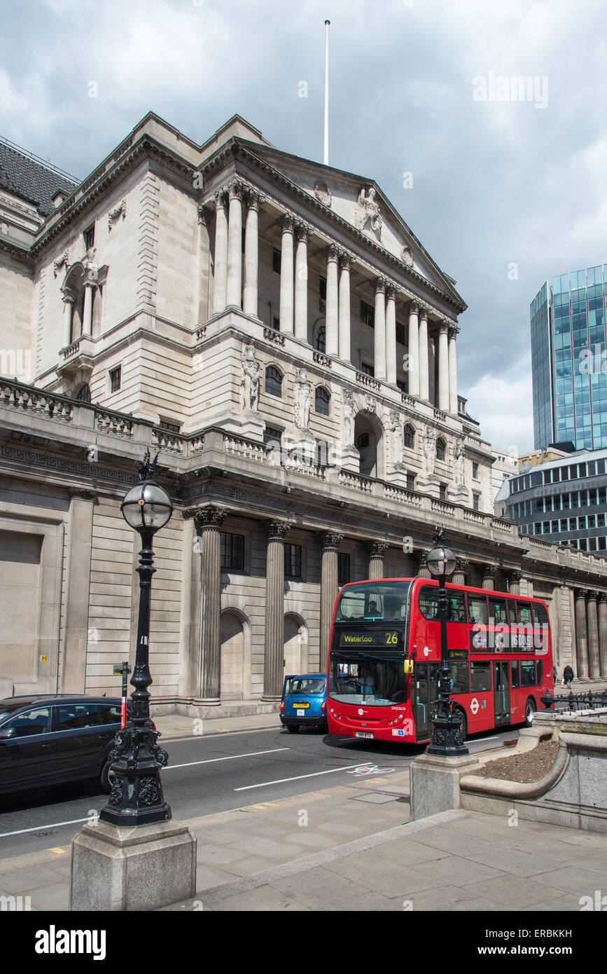 Die Bank of England, Threadneedle Street, London EC2. Stockfoto