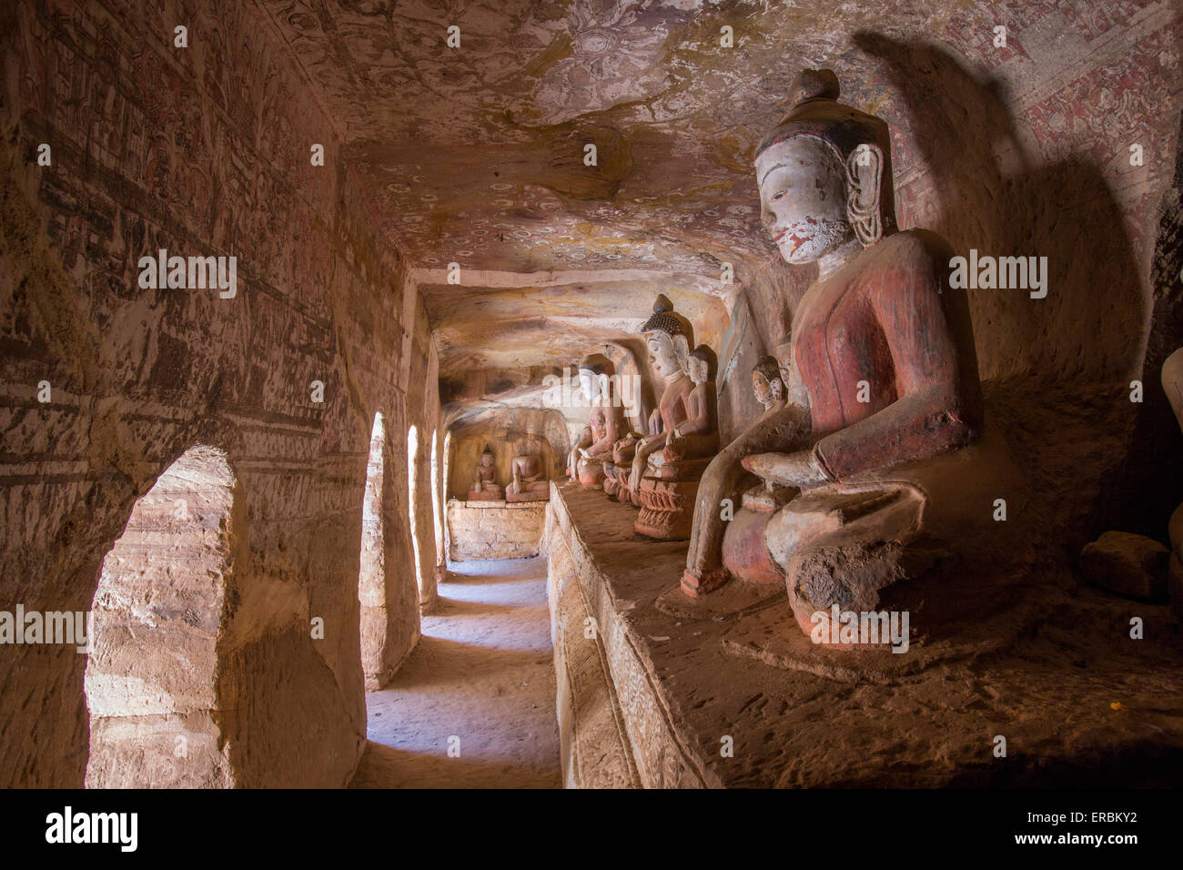 Shweba Taung Höhle in der Nähe von Monywa Myanmar Stockfoto