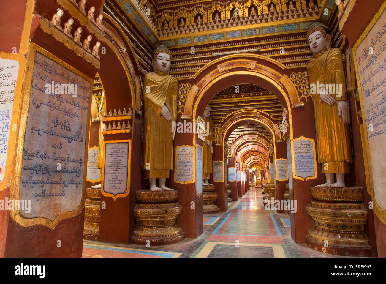 Thanboddhay Tempel Flur in Monywa Myanmar Stockfoto