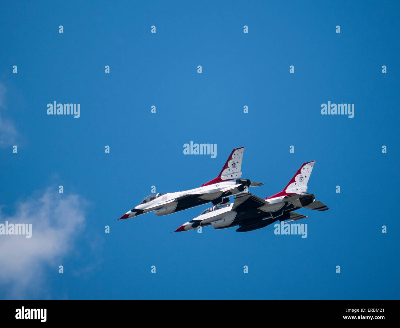 USAF Thunderbirds im Flug, Rocky Mountain Air Show, Aurora Reservoir, Colorado. Stockfoto