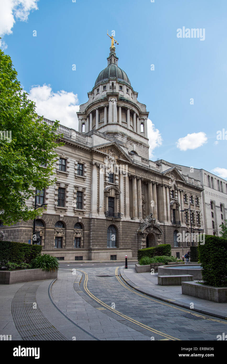 Die Central Criminal Court of England und Wales, bekannt als Old Bailey. Wahrscheinlich der bekannteste Strafgerichtshof in der Welt. Stockfoto