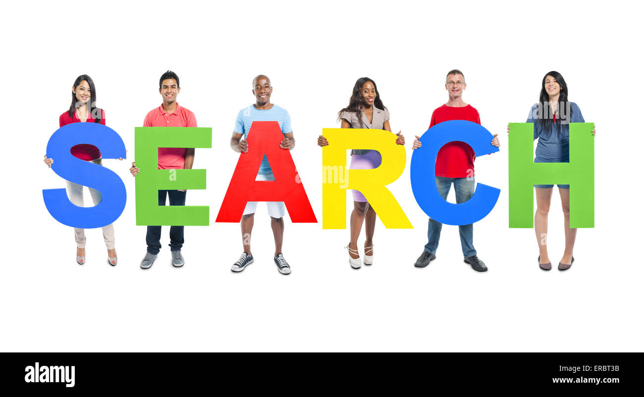 Gruppe von Menschen halten Alphabet Stockfoto