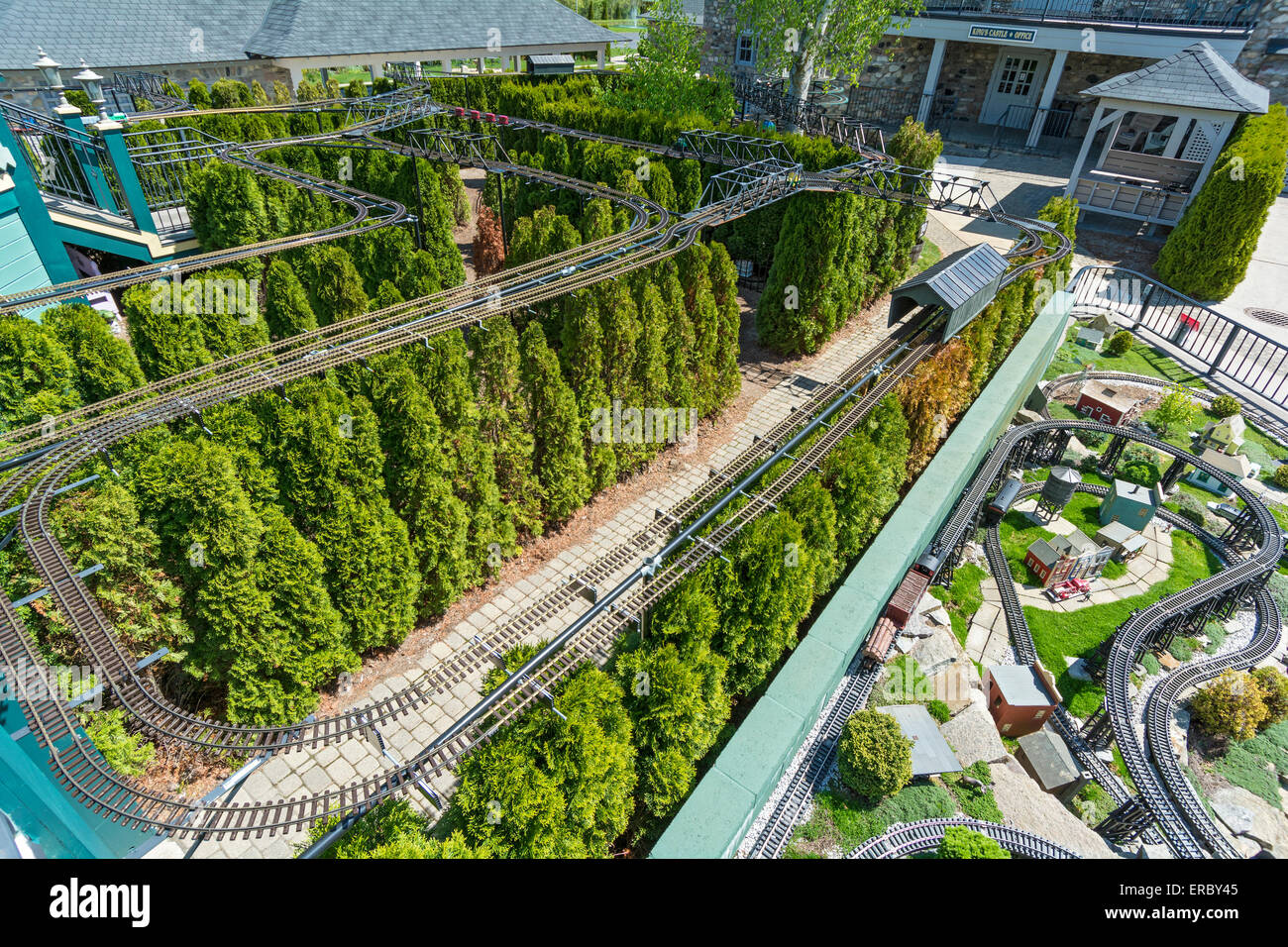 Michigan, Charlevoix, Schloss Bauernhöfe, Modell Garten Eisenbahn